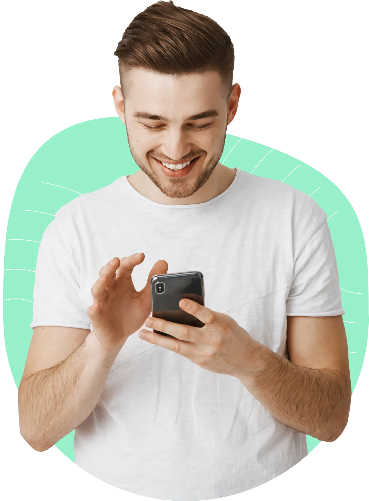 Client consultant ses statistiques sur son téléphone